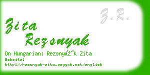 zita rezsnyak business card